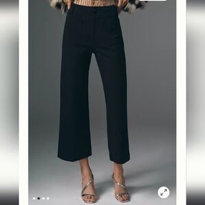 Maeve Collette Ponte Crop Wide-Leg Pants Black Size 28